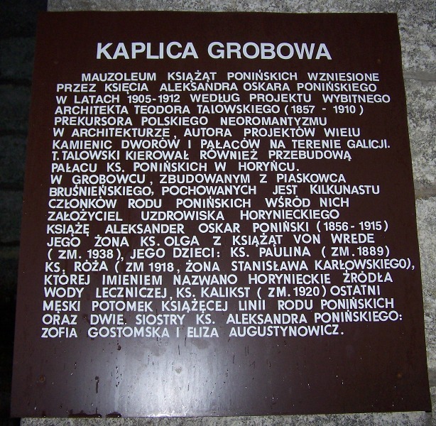 tablica na kapl pponinsky